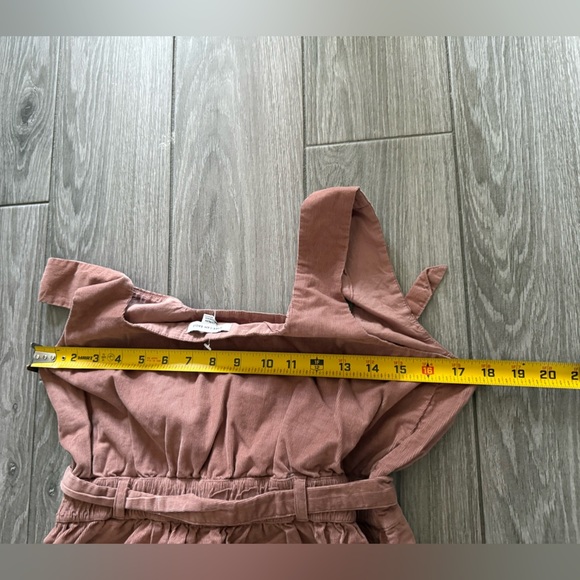 American Eagle|Brown corduroy romper with square neck and waist tie••Medium,Boho - Picture 11 of 12